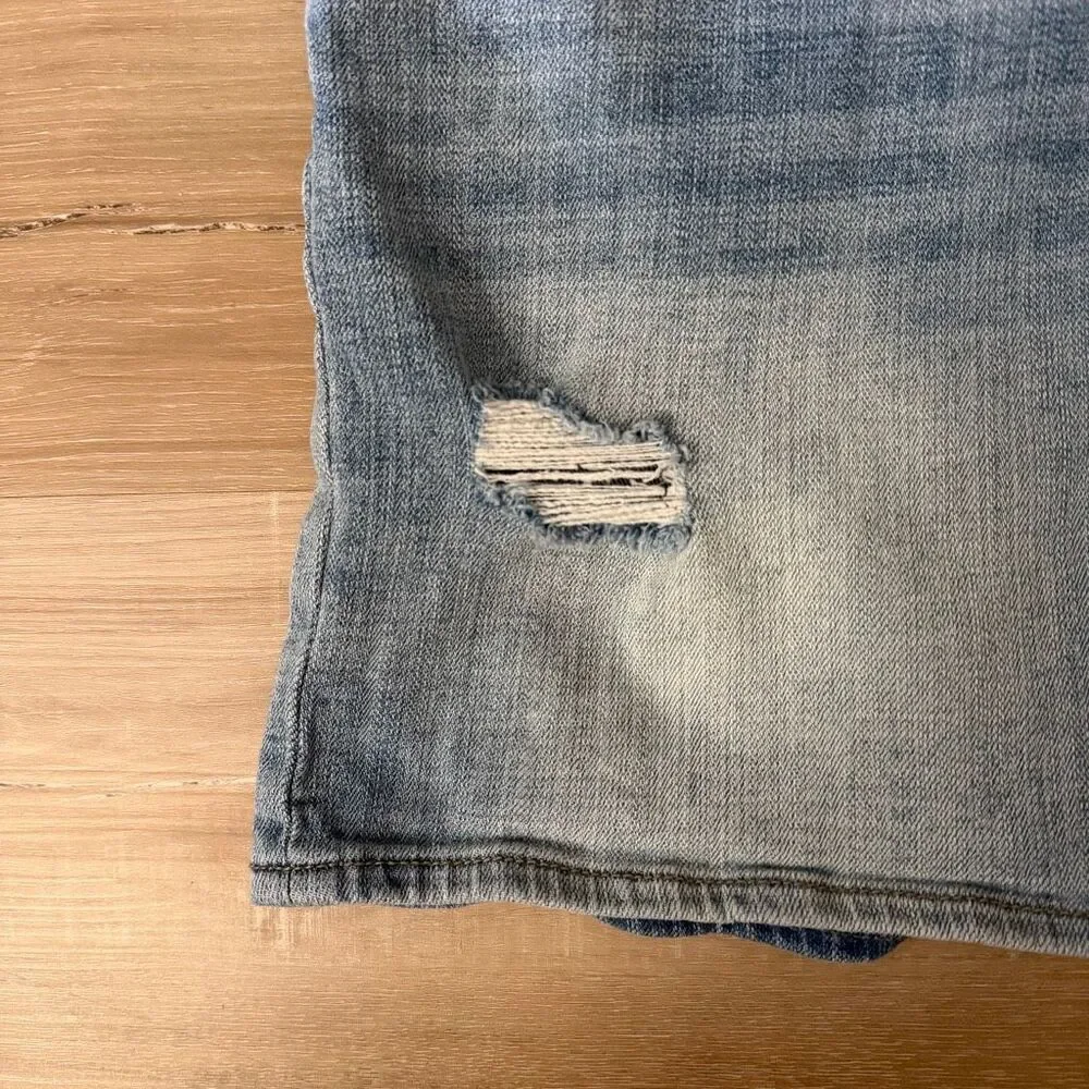 Pilcro Anthropologie Letterpress Slim Boyfriend Denim Jean Shorts Sz 31 Mid Rise - Picture 2 of 9